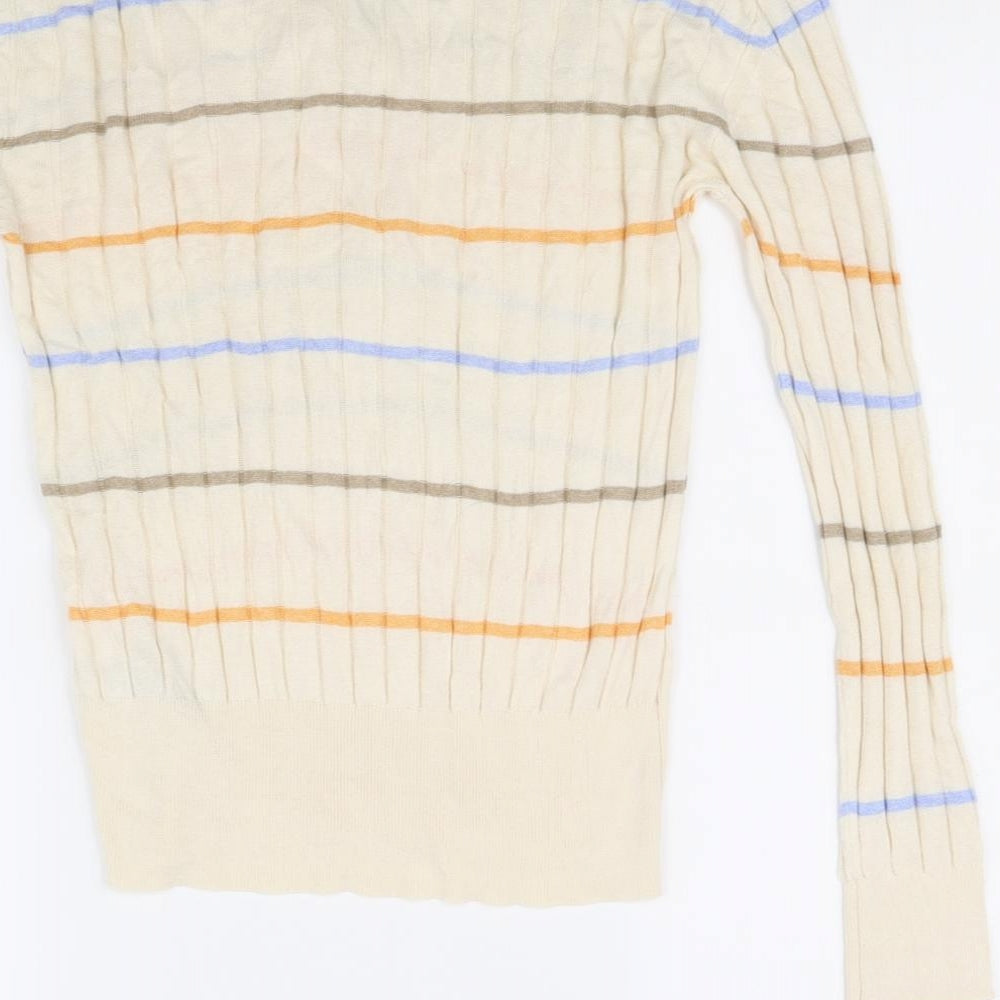 m&S Womens Beige Striped  Pullover Jumper Size S