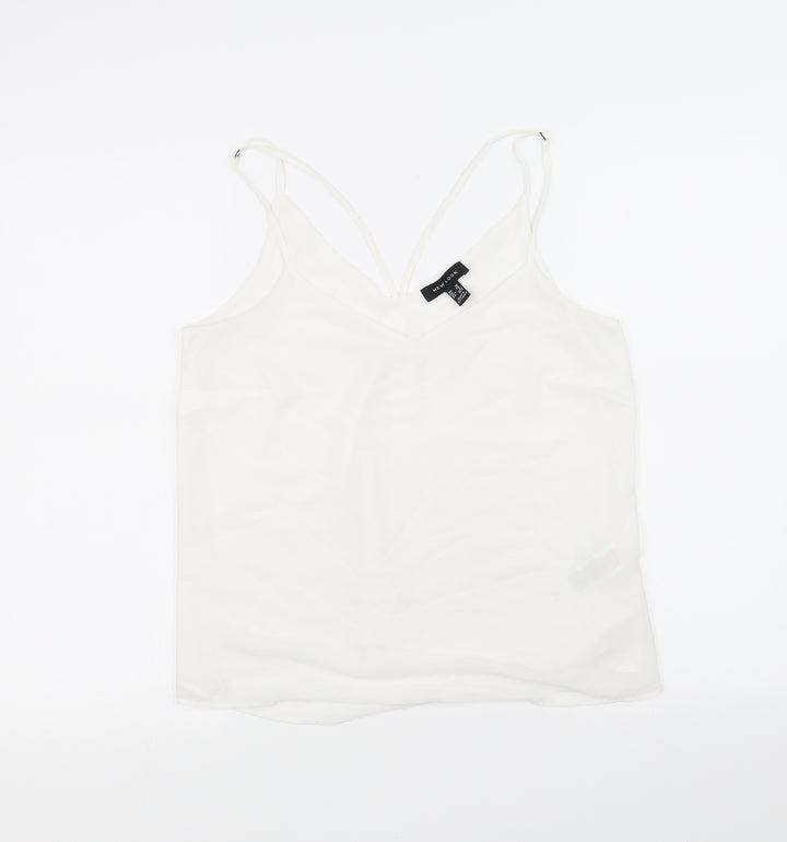 New Look Womens White Basic Blouse Size 10