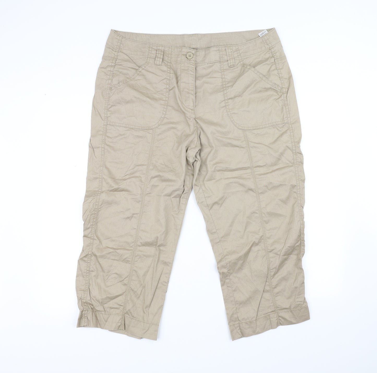 m&S Womens Beige   Trousers  Size 16 L25 in