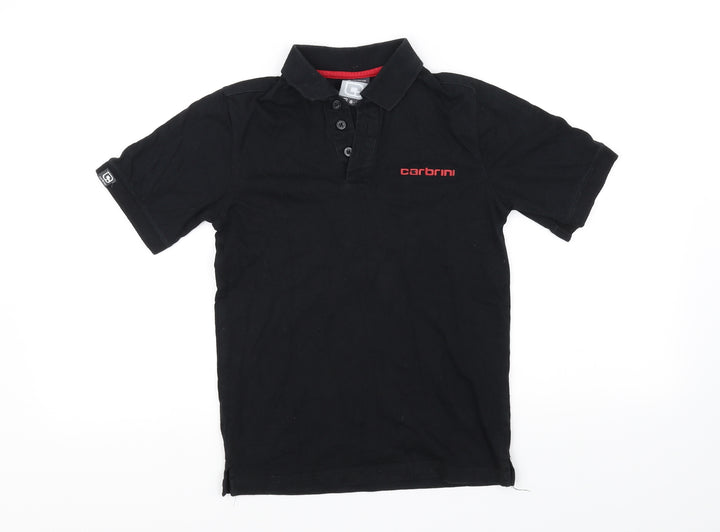 Carbini Boys Black Basic Polo Size 8-9 Years
