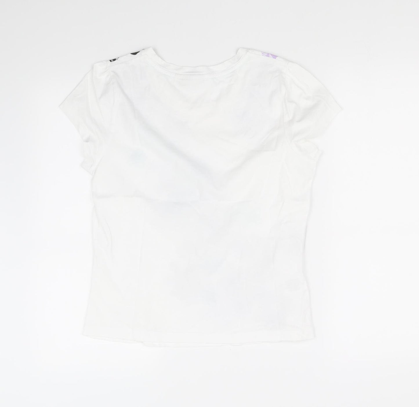 county casual Womens White Floral  Basic T-Shirt Size M