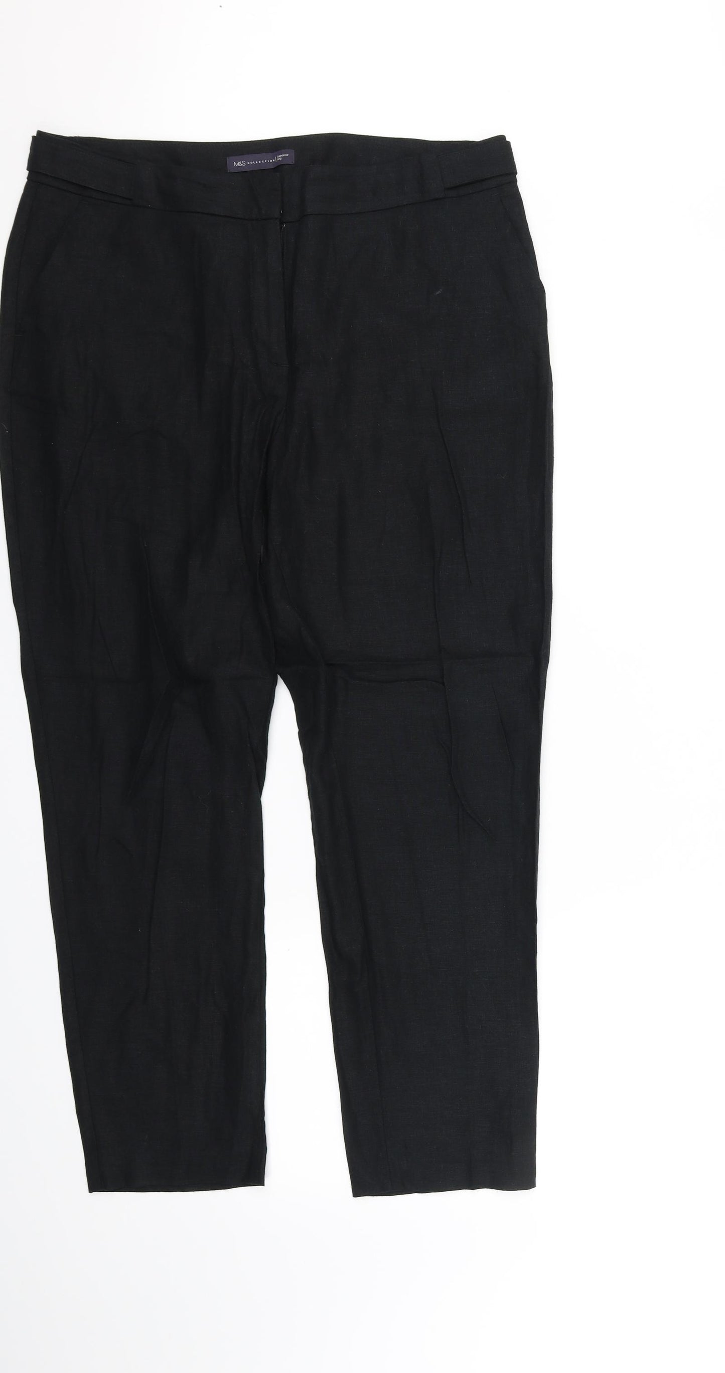 M&S Collection Womens Black   Trousers  Size 14 L30 in