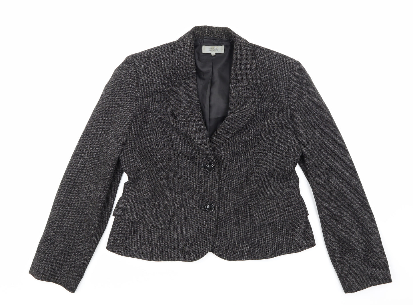 Marks and Spencer Womens Grey  Rayon Jacket Suit Jacket Size 14