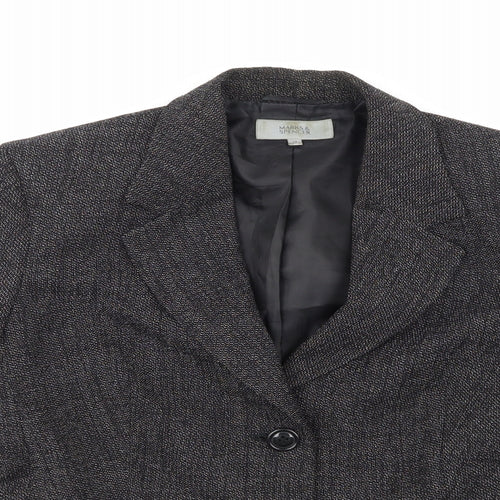 Marks and Spencer Womens Grey  Rayon Jacket Suit Jacket Size 14