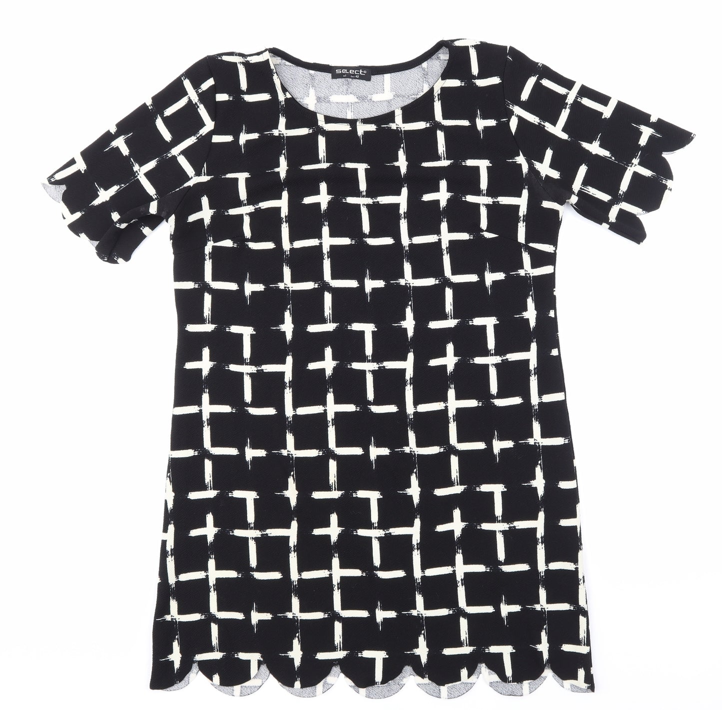 Select Womens Black Striped  A-Line  Size 14