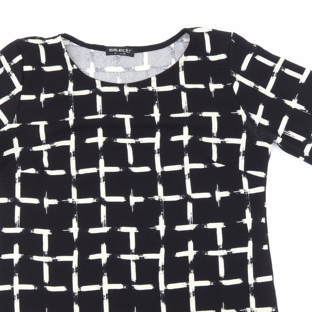 Select Womens Black Striped  A-Line  Size 14