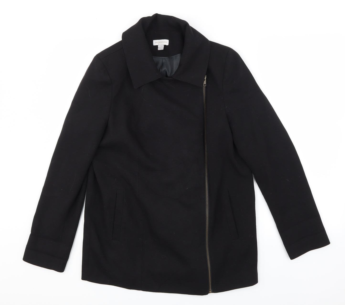 Monsoon Womens Black  Rayon Jacket  Size 10