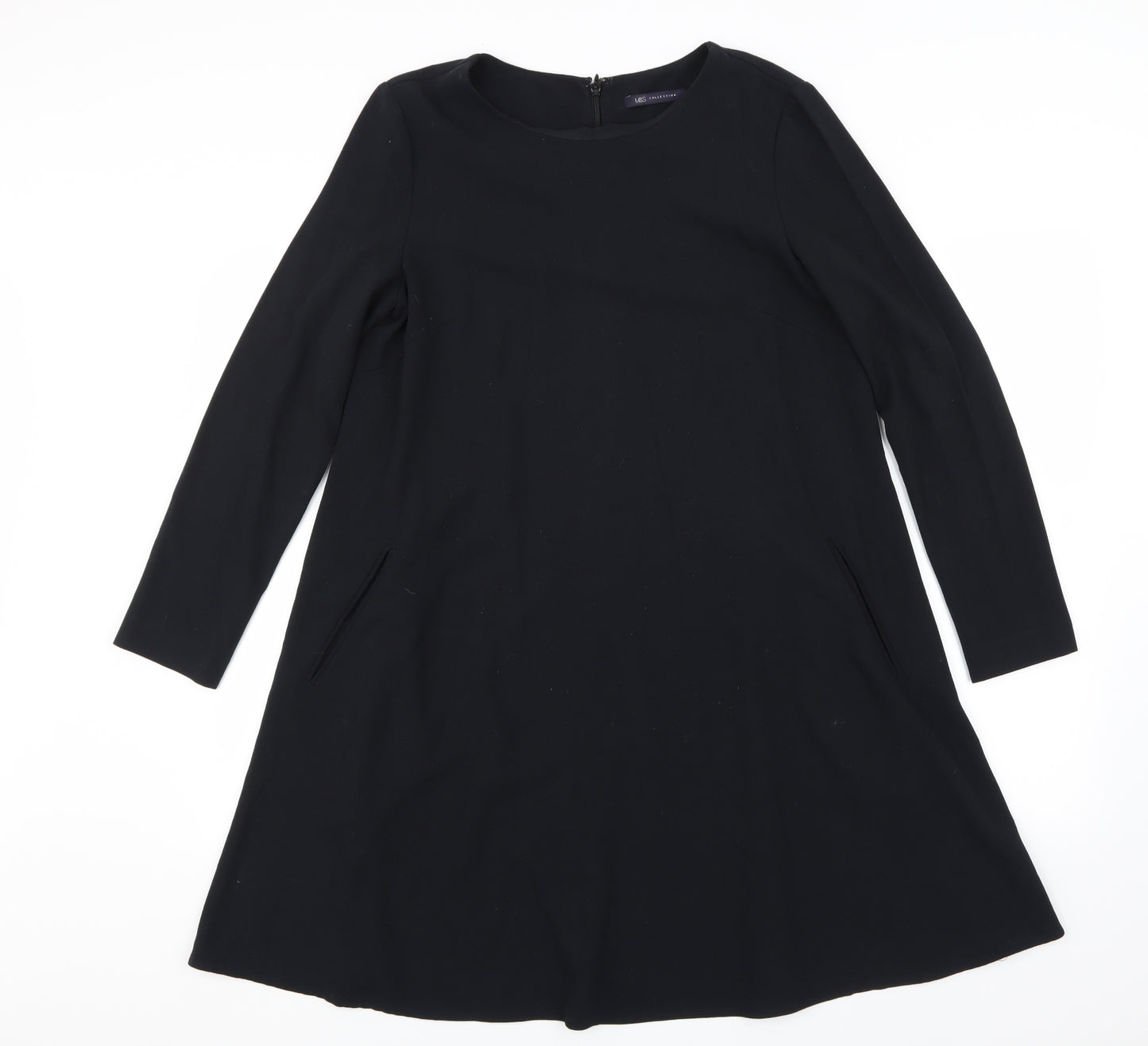 Marks and Spencer Womens Black  Rayon A-Line  Size 12