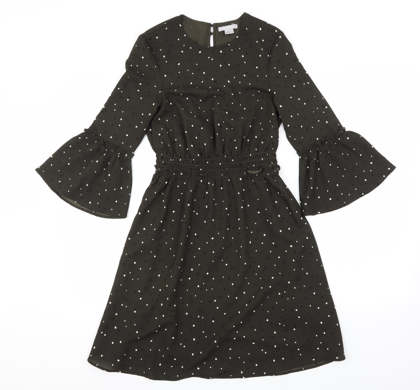 H&M Womens Black Polka Dot  A-Line  Size 4  -