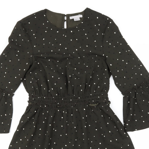 H&M Womens Black Polka Dot  A-Line  Size 4  -