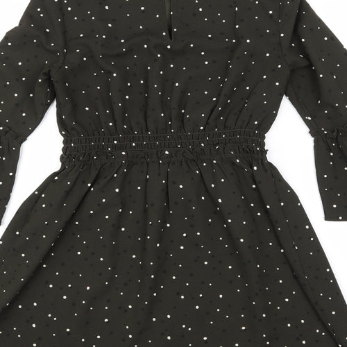H&M Womens Black Polka Dot  A-Line  Size 4  -