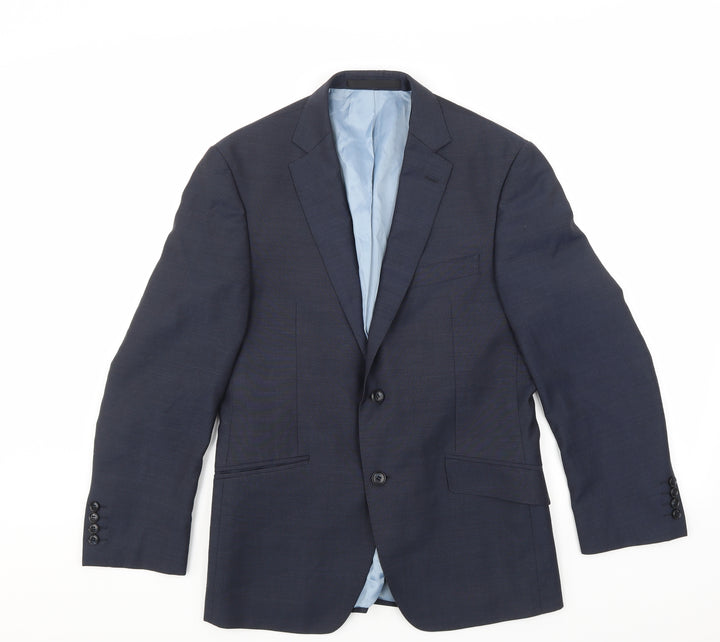 Marks and Spencer Mens Blue  Rayon Jacket Suit Jacket Size 38
