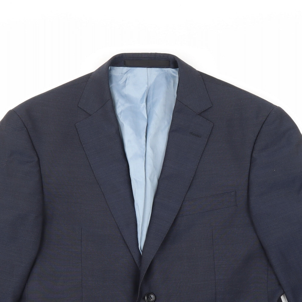 Marks and Spencer Mens Blue  Rayon Jacket Suit Jacket Size 38