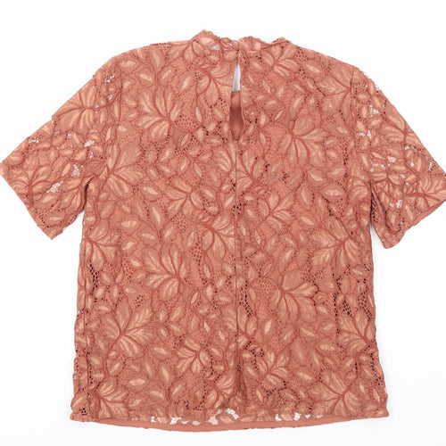 H&M Womens Pink Floral  Basic T-Shirt Size S