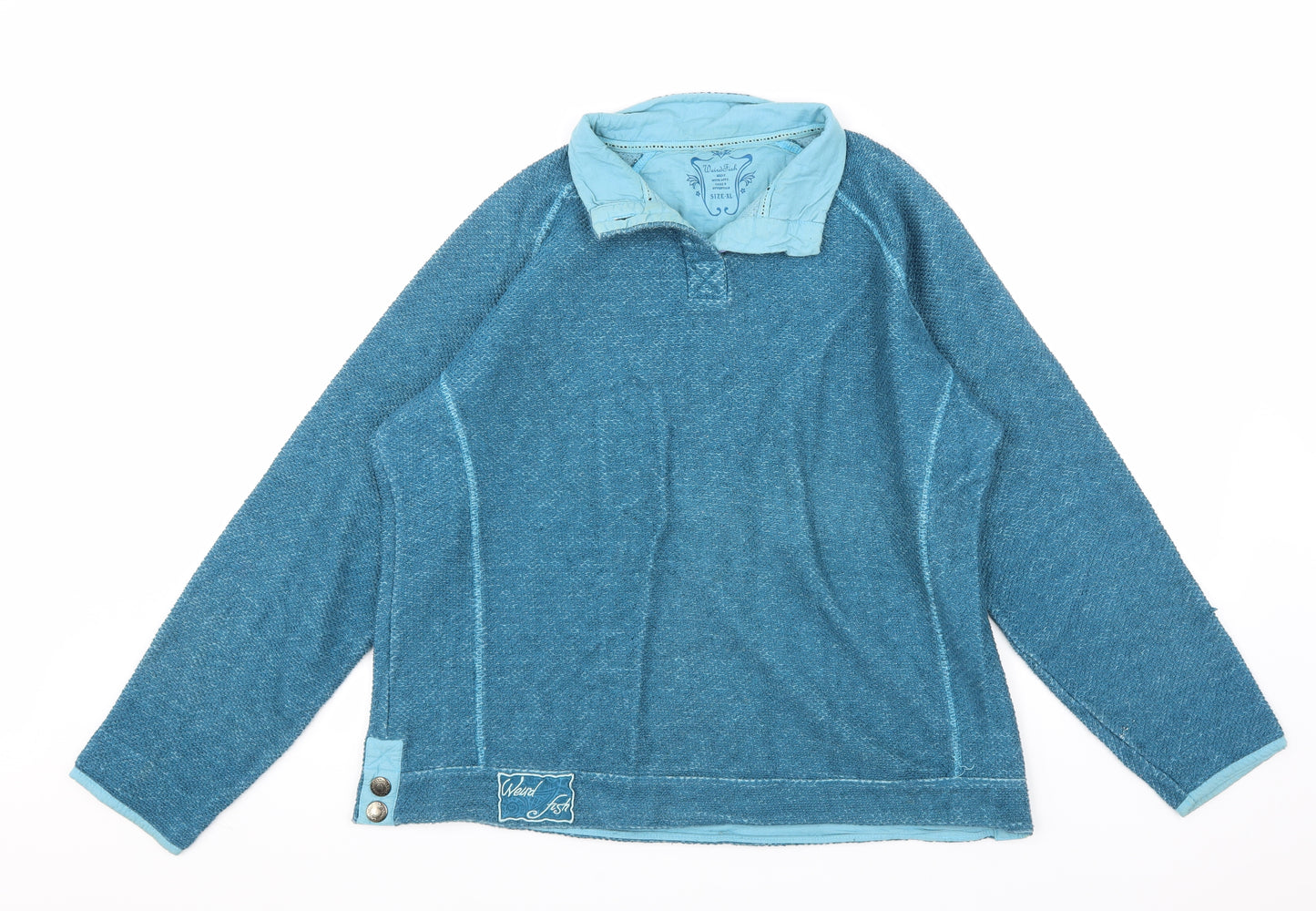 Weird Fish Womens Blue   Pullover Sweatshirt Size XL