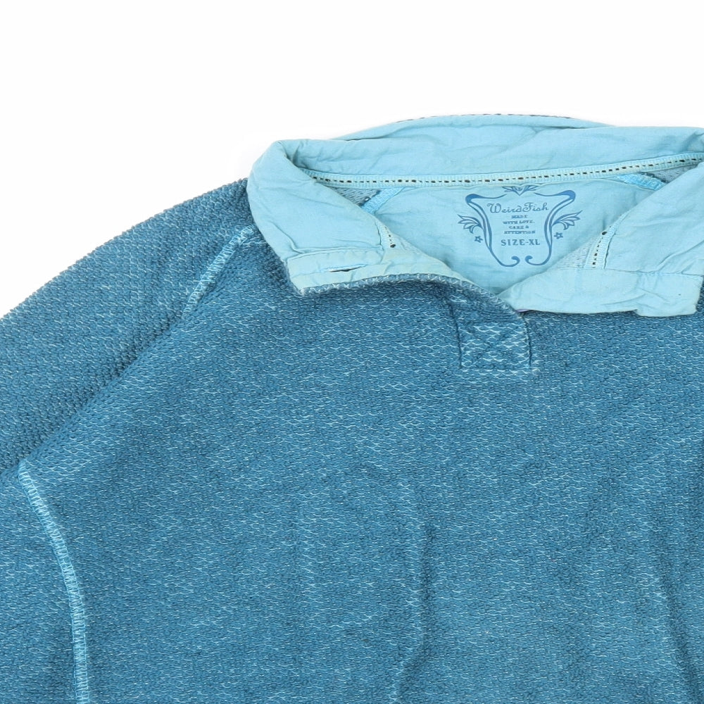 Weird Fish Womens Blue   Pullover Sweatshirt Size XL