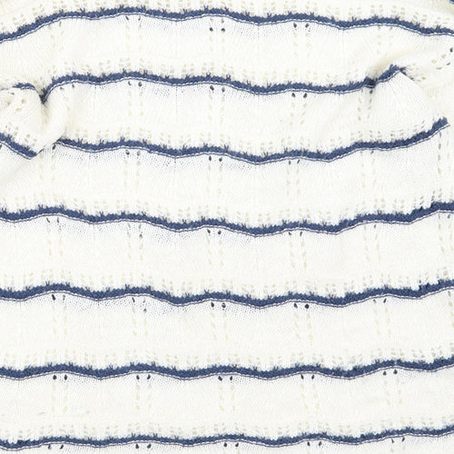 Matalan Womens Ivory Striped Knit Pullover Jumper Size 10