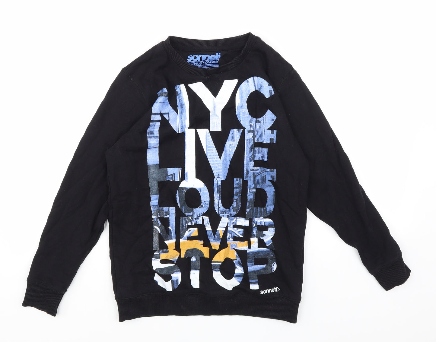 Sonneti Boys Black  Jersey Pullover Sweatshirt Size 12-13 Years  - NYC