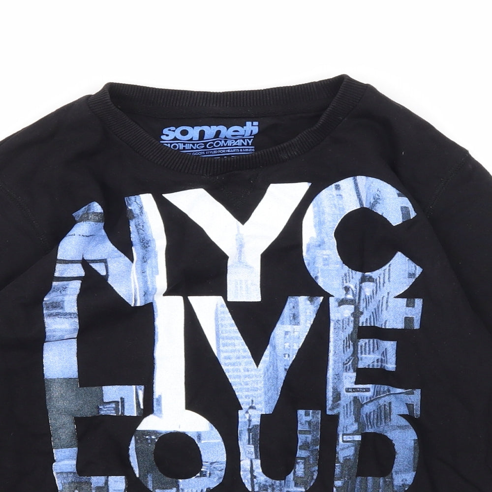 Sonneti Boys Black  Jersey Pullover Sweatshirt Size 12-13 Years  - NYC