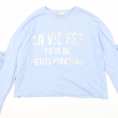 River Island Womens Blue  Jersey Pullover Sweatshirt Size S  - La Vie Est