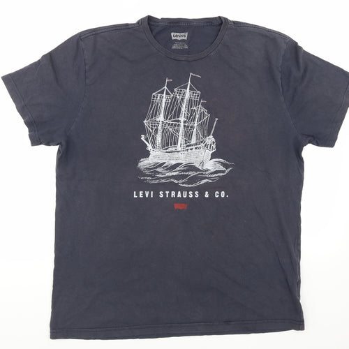 Levi's Mens Blue  Jersey  T-Shirt Size XL