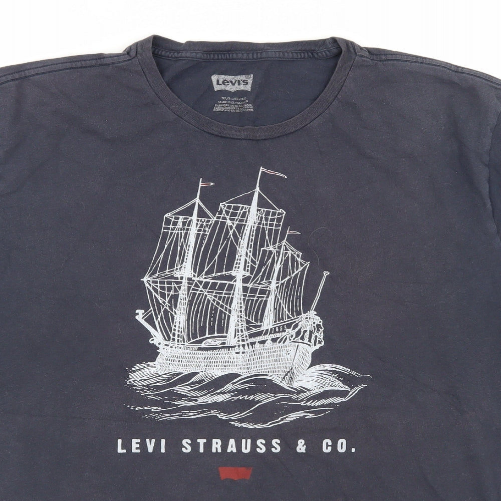 Levi's Mens Blue  Jersey  T-Shirt Size XL