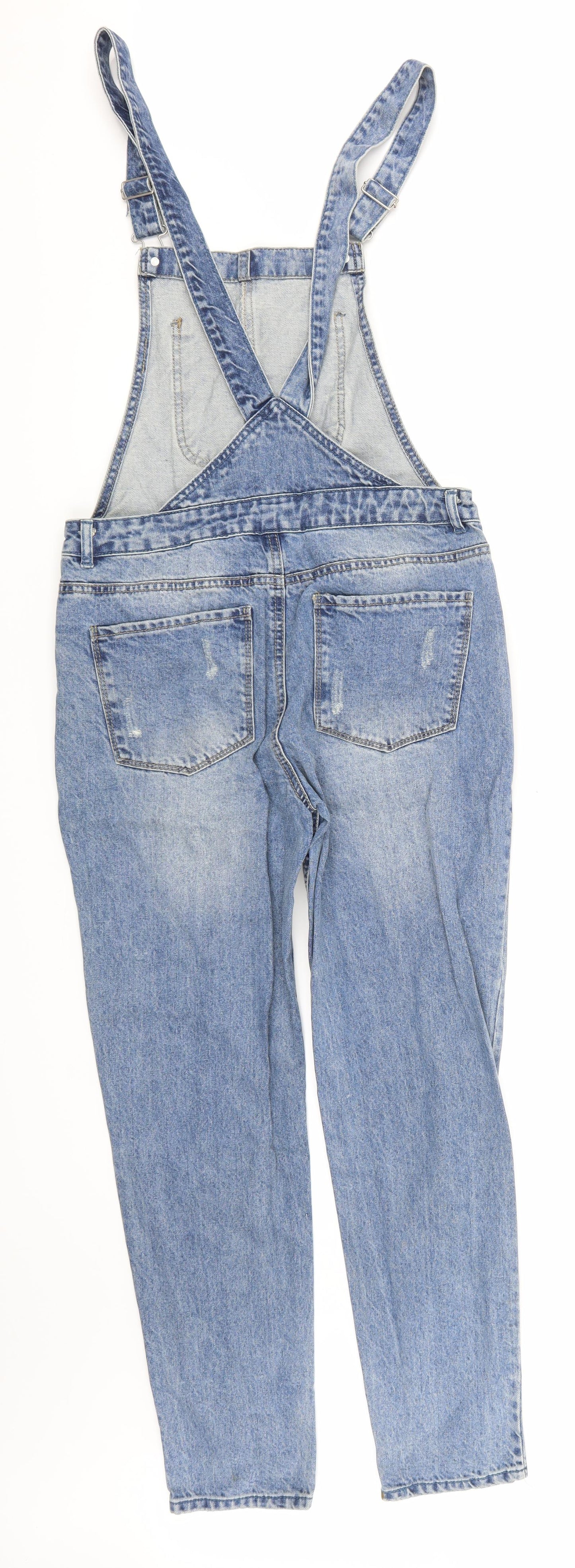 Denim & Co. Womens Blue  Denim Dungaree One-Piece Size 8 L29 in