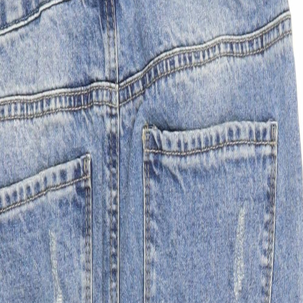 Denim & Co. Womens Blue  Denim Dungaree One-Piece Size 8 L29 in