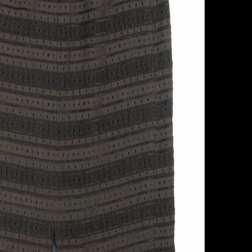 Minuet Womens Brown Striped  Maxi Skirt Size 14