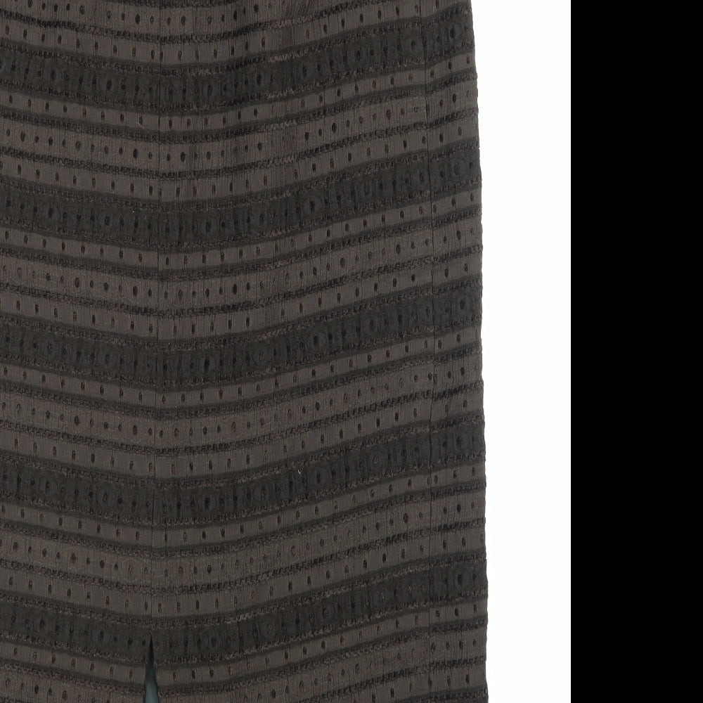 Minuet Womens Brown Striped  Maxi Skirt Size 14