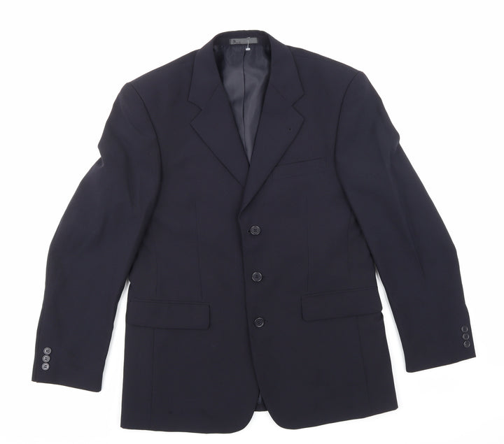 BHS Mens Blue  Rayon Jacket Suit Jacket Size 40