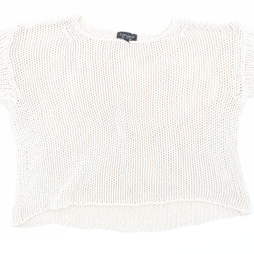 Topshop Womens Beige  Knit Pullover Jumper Size 8