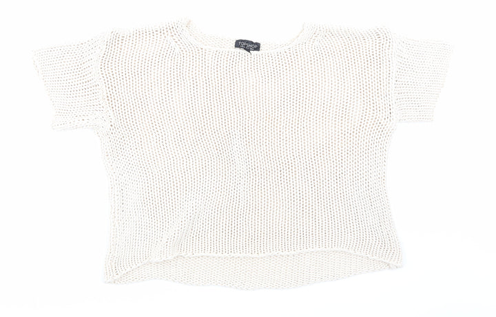 Topshop Womens Beige Knit Pullover Jumper Size 8