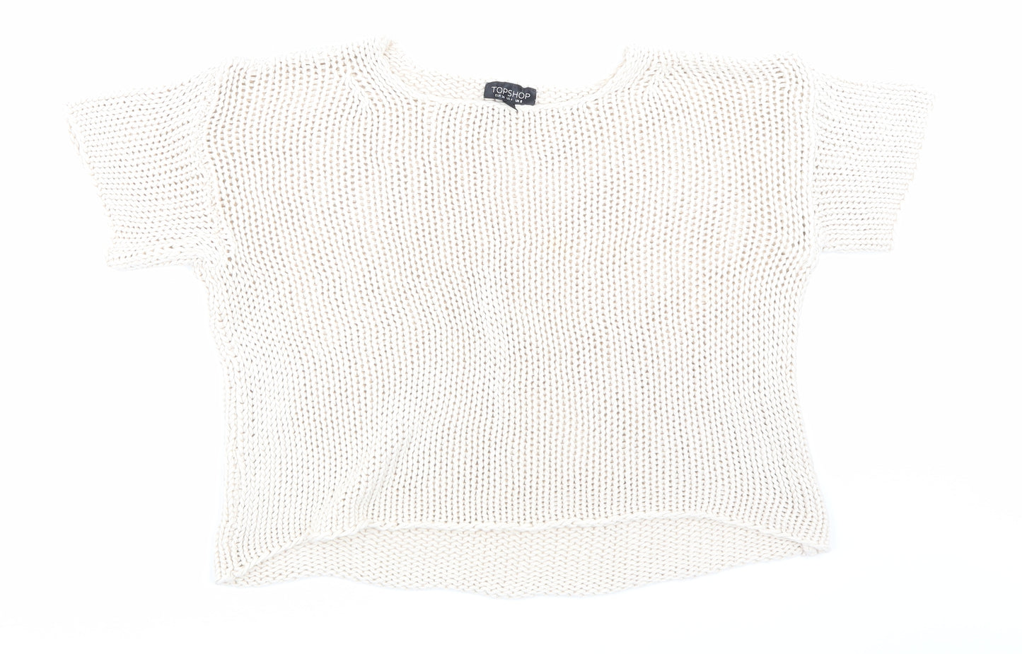 Topshop Womens Beige  Knit Pullover Jumper Size 8