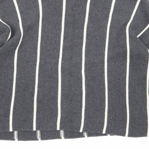 Zara Womens Grey Striped Knit Pullover Jumper Size S