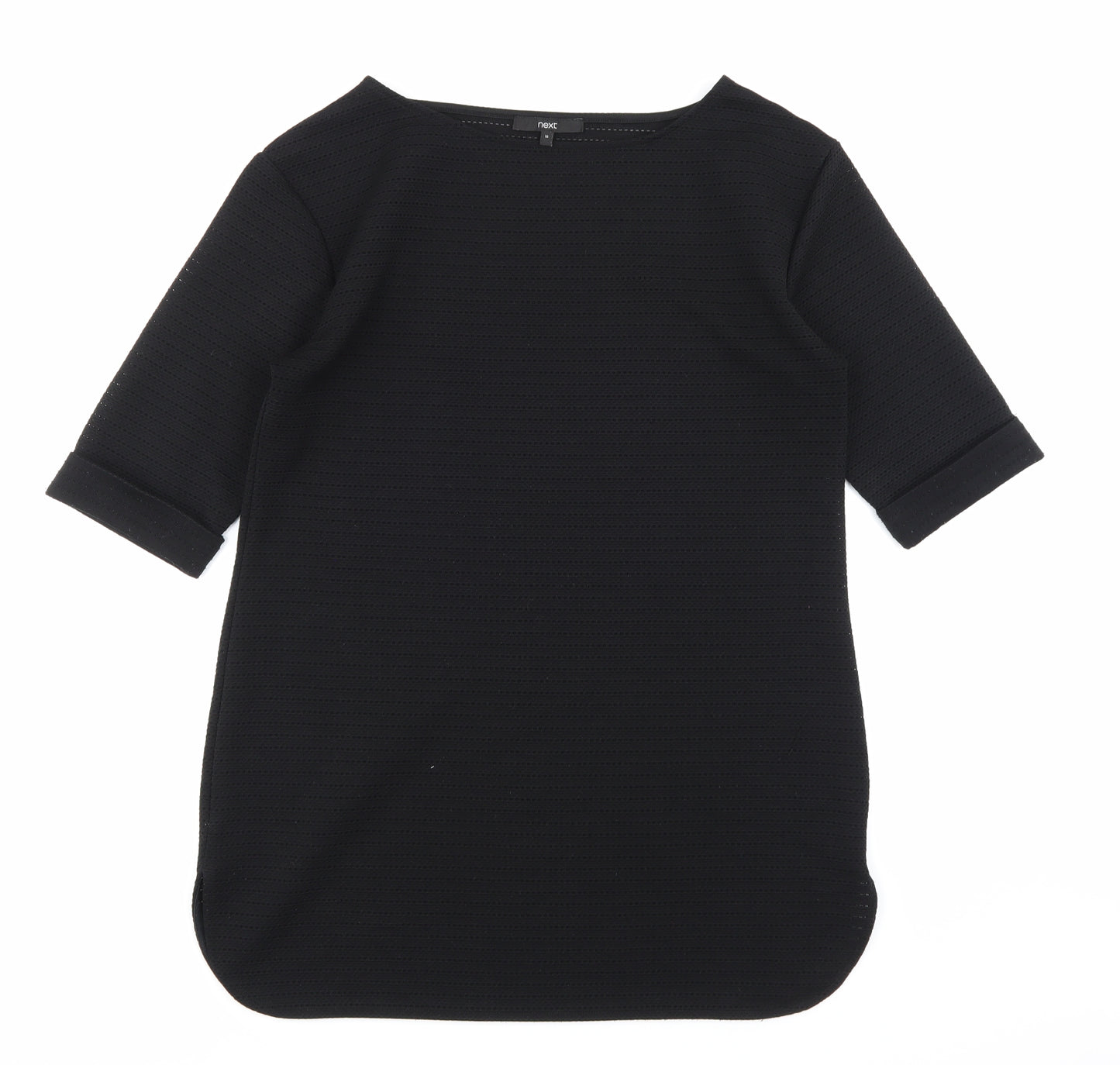 NEXT Womens Black   Basic T-Shirt Size 16  - Long line