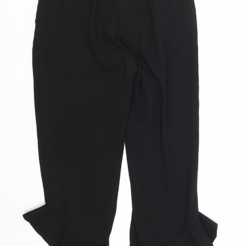 River Island Womens Black  Rayon Cropped Trousers Size 8 L21 in - Ruffle