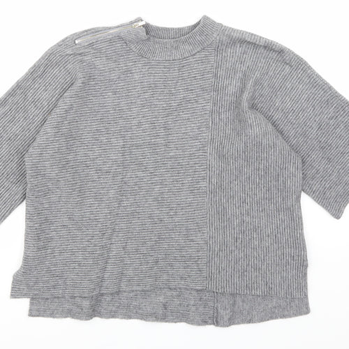 River Island Womens Grey Striped Knit Pullover Jumper Size S