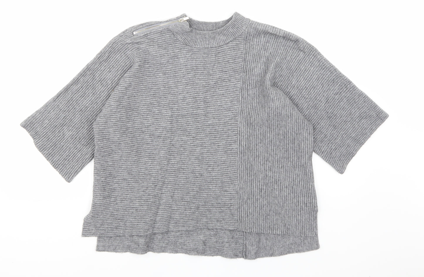 River Island Womens Grey Striped Knit Pullover Jumper Size S