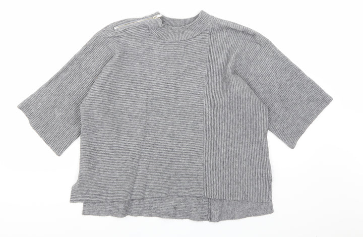 River Island Womens Grey Striped Knit Pullover Jumper Size S