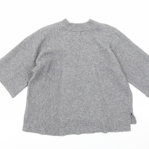 River Island Womens Grey Striped Knit Pullover Jumper Size S
