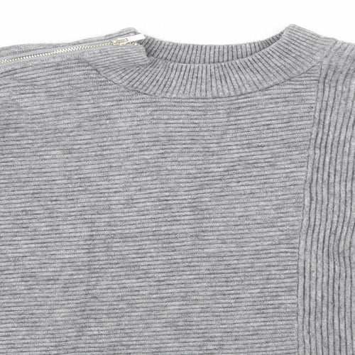 River Island Womens Grey Striped Knit Pullover Jumper Size S