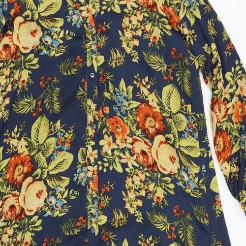H&M Womens Multicoloured Floral  Basic Button-Up Size 6