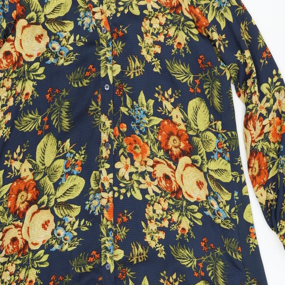 H&M Womens Multicoloured Floral  Basic Button-Up Size 6