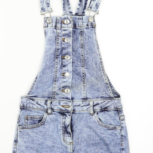 Parisian Womens Blue  Denim Dungaree One-Piece Size 8