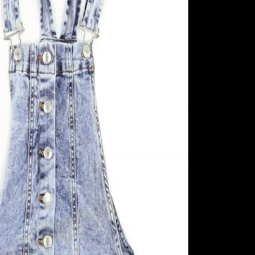 Parisian Womens Blue  Denim Dungaree One-Piece Size 8