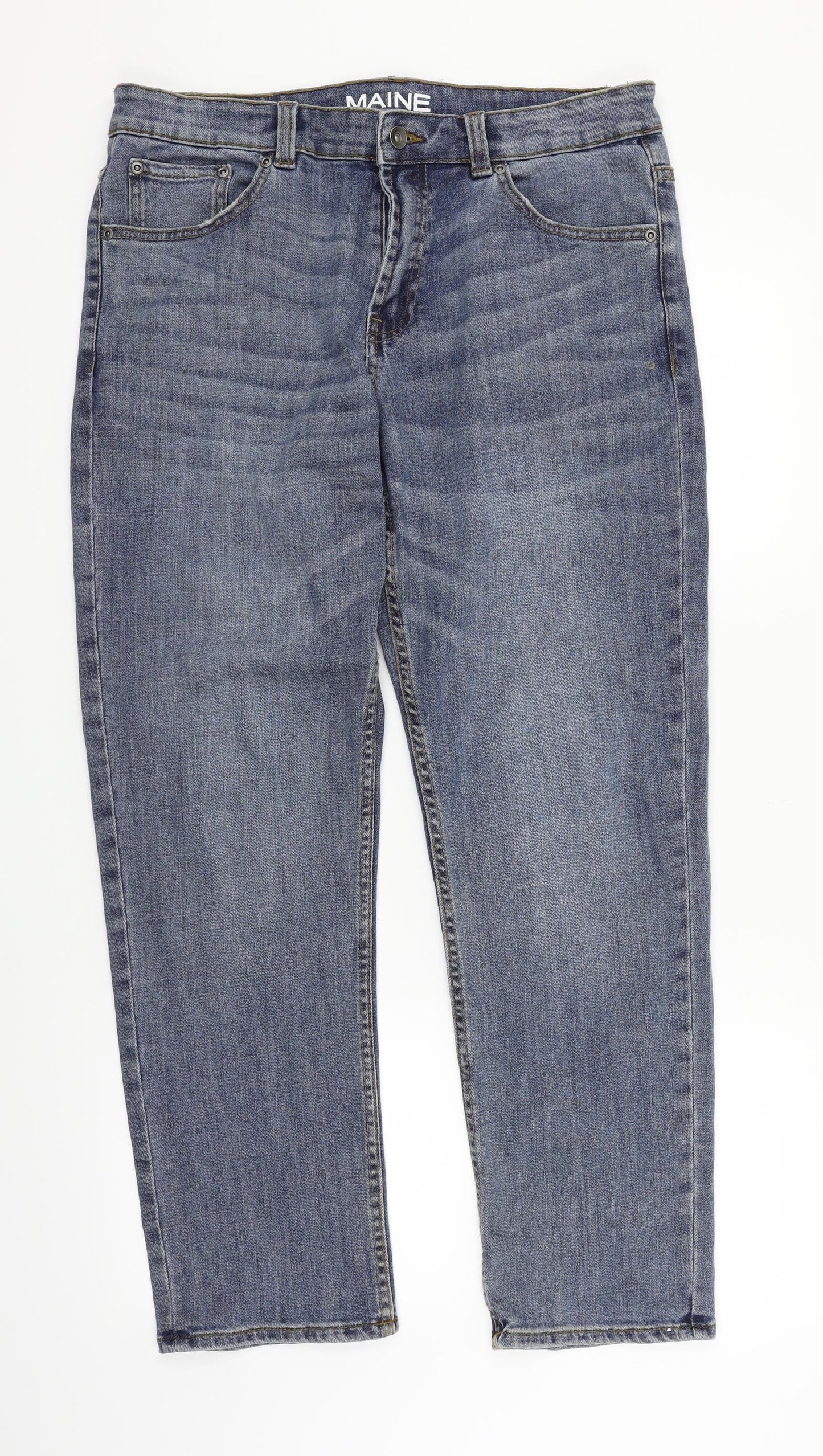 Debenhams Mens Blue  Denim Straight Jeans Size 34 in L28 in