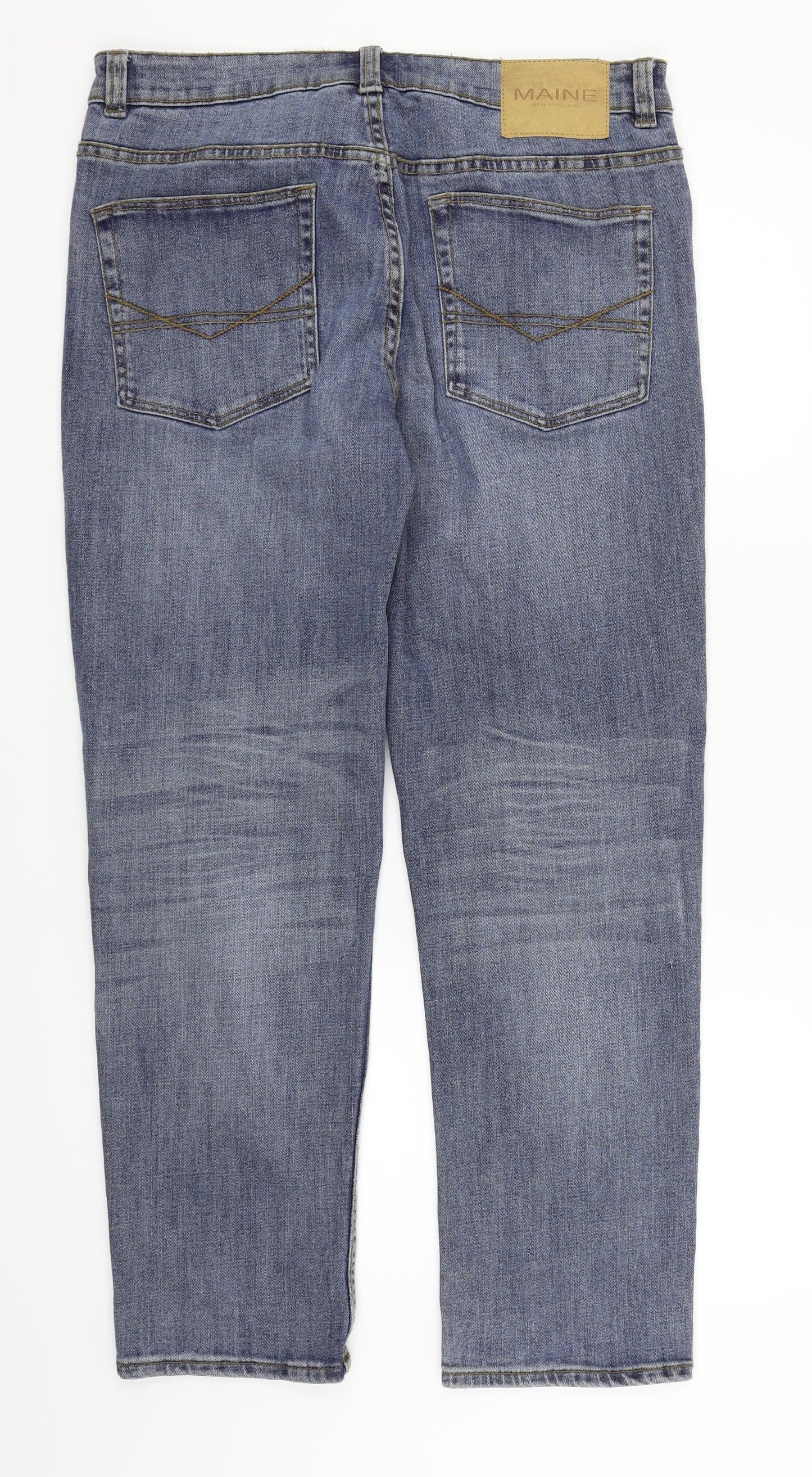 Debenhams Mens Blue  Denim Straight Jeans Size 34 in L28 in