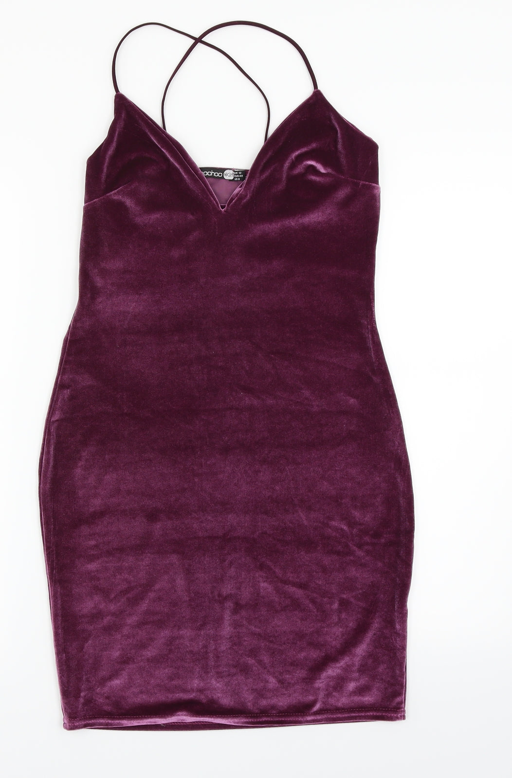 Boohoo Night Womens Purple Solid  Chemise Dress Size 12