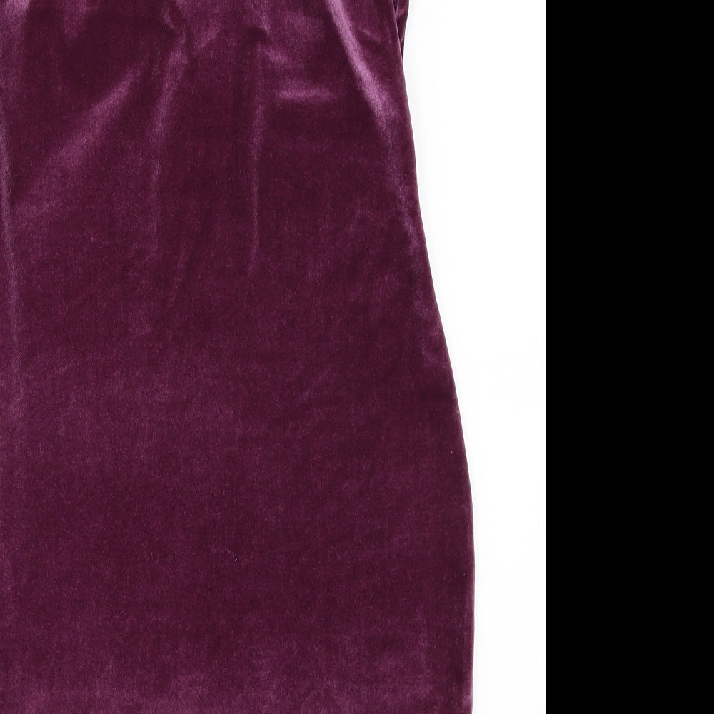 Boohoo Night Womens Purple Solid  Chemise Dress Size 12